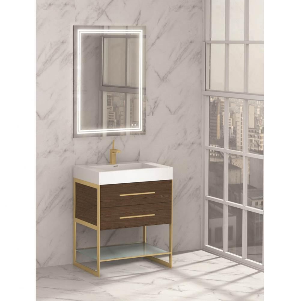 Silhouette 36'' Free Standing Vanity Brandy/HW: Polished Chrome(PC)