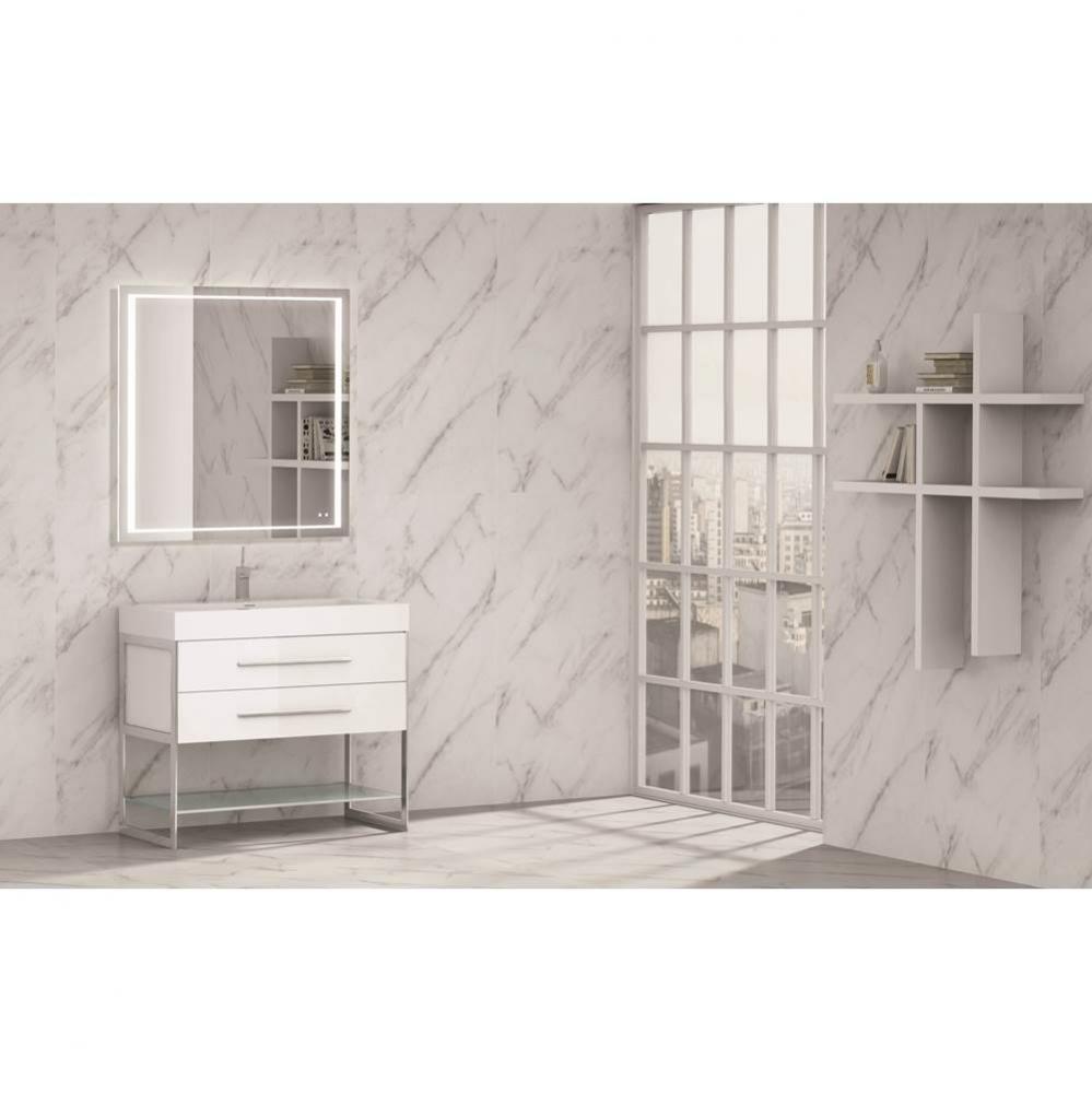 Silhouette 36'' Free Standing Vanity White/HW: Polished Chrome(PC)