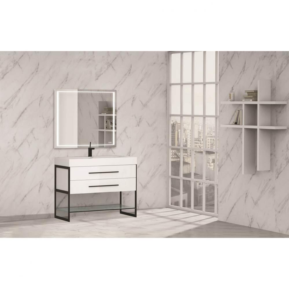 Silhouette 48C'' Free standing Vanity White/HW: Polished Chrome(PC)