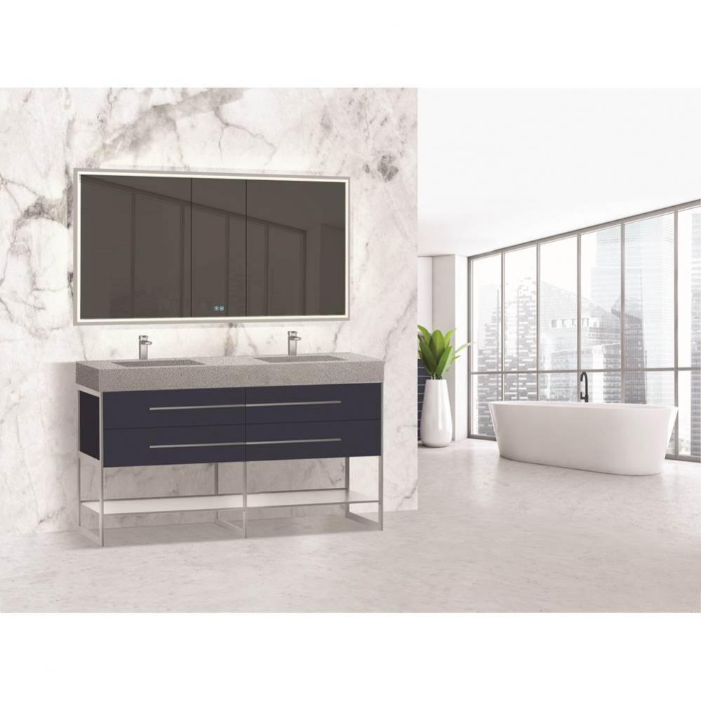 Silhouette 60D'' Free standing Vanity Sapphire/HW: Polished Chrome(PC)