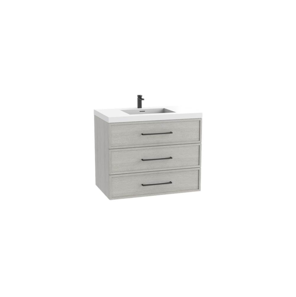 Legend 24'' Wall hung Vanity Cabinet Coastal Grey Finish/HW: Polished Chrome(PC)