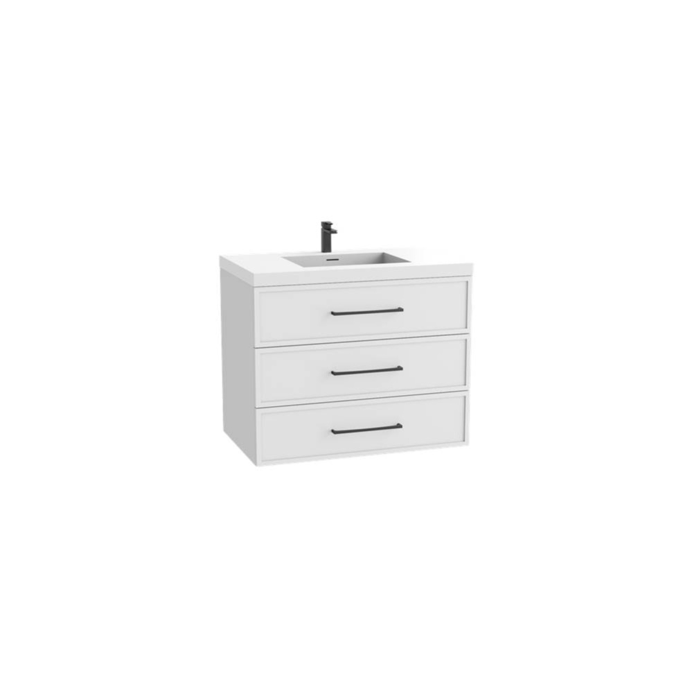Legend 48C'' Wall hung Vanity Cabinet White Finish/HW: No Handles