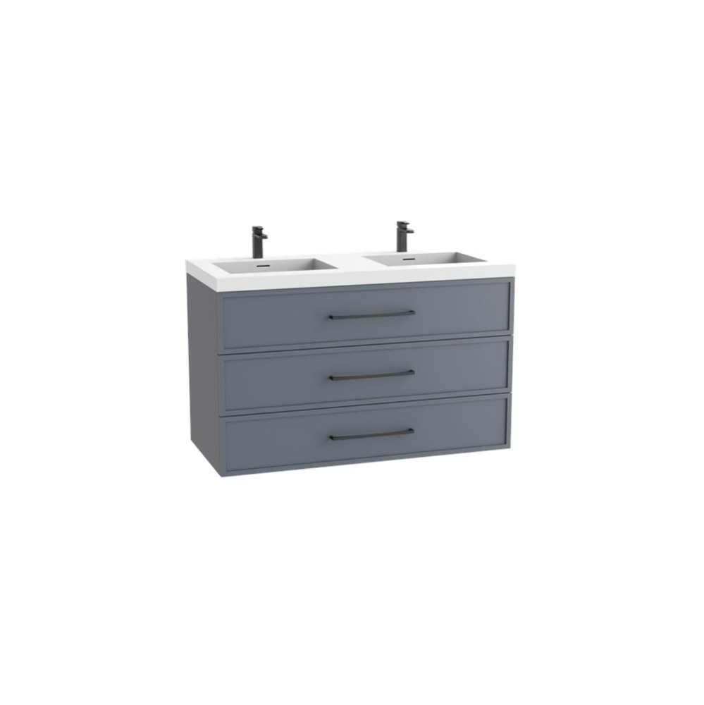 Legend 48D'' Wall hung Vanity Cabinet Studio Grey Finish/HW: No Handles