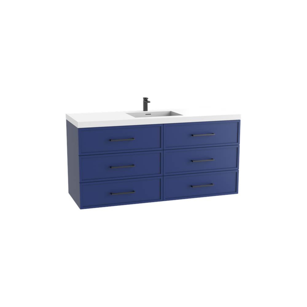 Legend 60C'' Wall hung Vanity Cabinet Sapphire Finish/HW: No Handles
