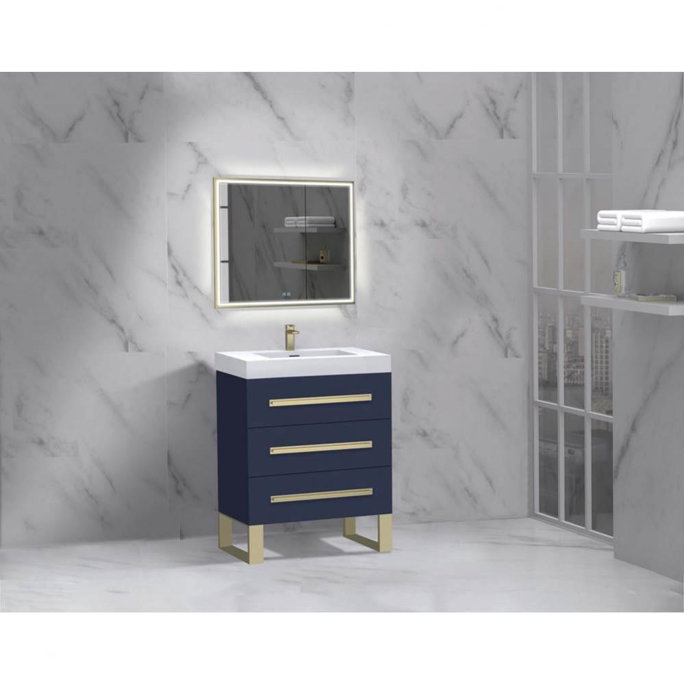 Icon 24'' Free standing Vanity Cabinet in Sapphire/HW: Polished Chrome(PC)