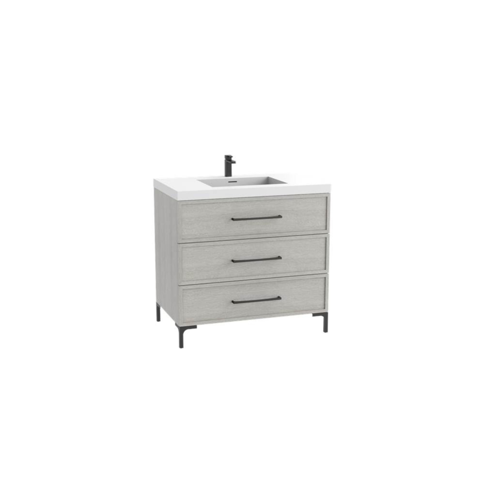 Marquis 48C'' Free standing Vanity Cabinet in Coastal Grey/HW: Polished Chrome(PC)