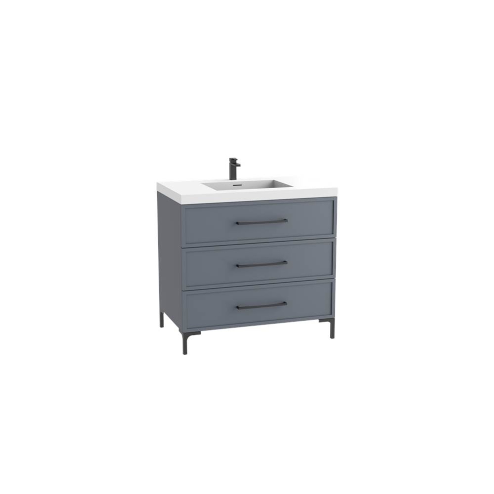 Marquis 24'' Free standing Vanity Cabinet in Studio Grey/HW: Polished Chrome(PC)