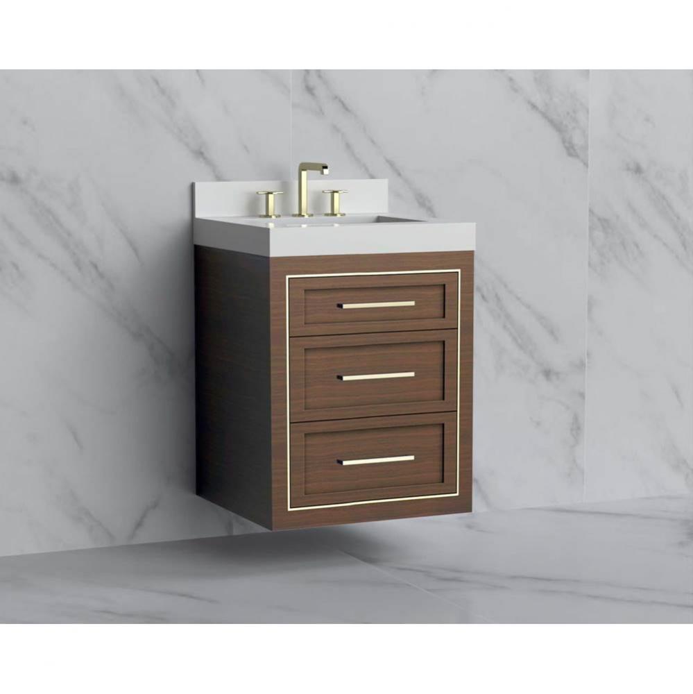 Madeli Renaissance 24'' Wall hung Vanity Cabinet in Brandy/HW: Handles Brushed Nickel(BN