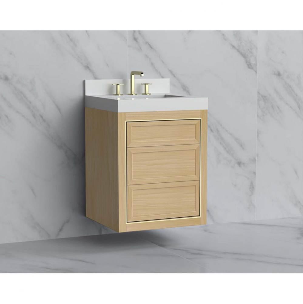 Madeli Renaissance 24'' Wall hung Vanity Cabinet in Natural Oak/HW: No Handles - Inlay P