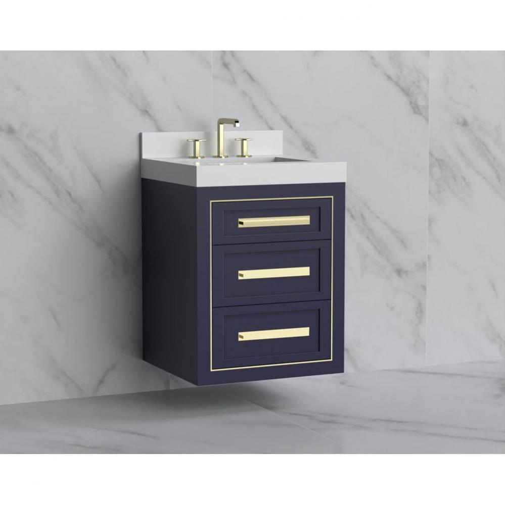 Madeli Renaissance 24'' Wall hung Vanity Cabinet in Sapphire/HW: Handles Brushed Nickel(