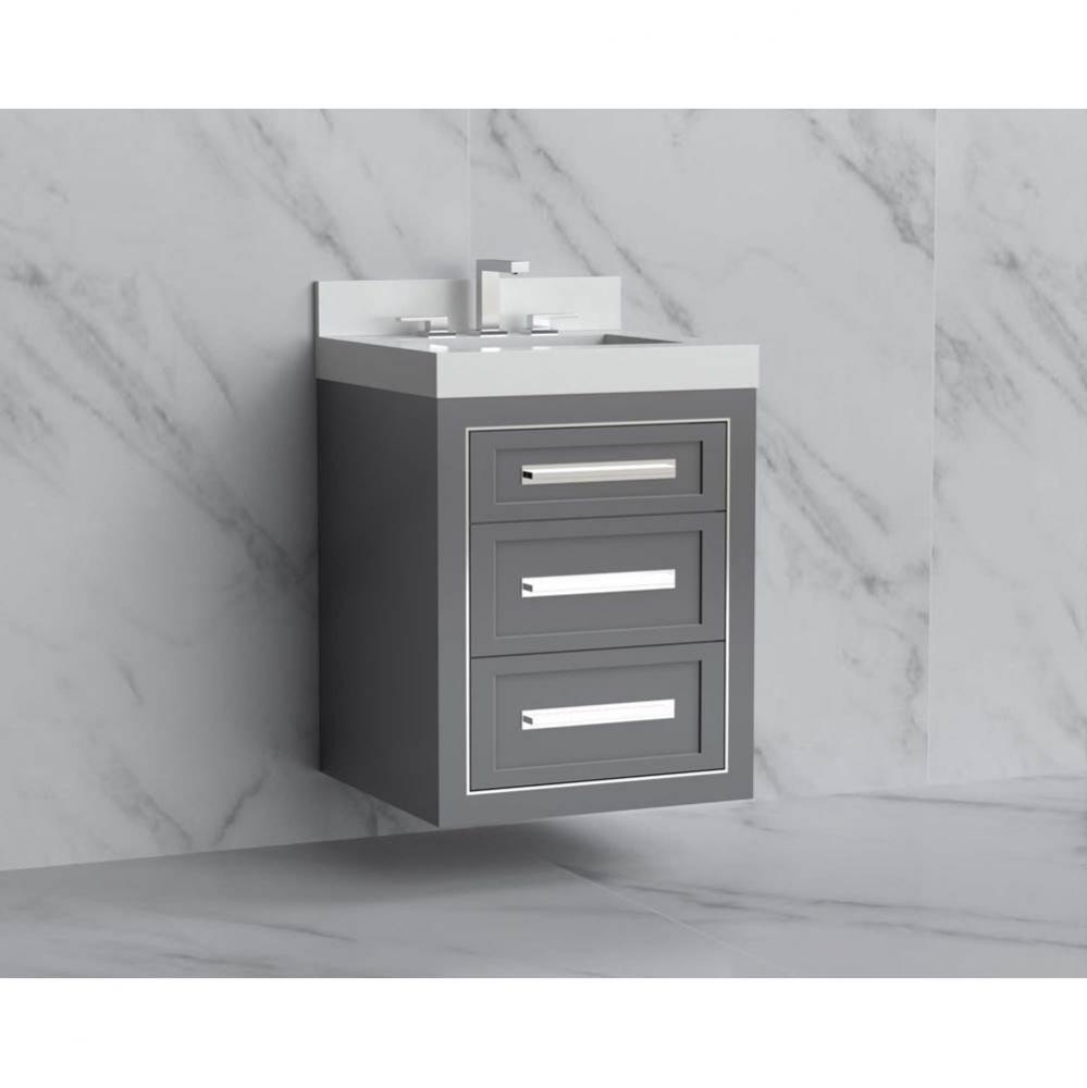 Madeli Renaissance 24'' Wall hung Vanity Cabinet in  Studio Grey/HW: Handles Brushed Nic