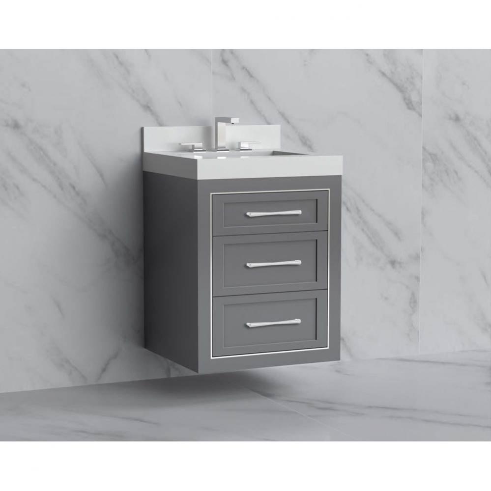 Madeli Renaissance 24'' Wall hung Vanity Cabinet in Studio Grey/HW: Handles Matte Black(