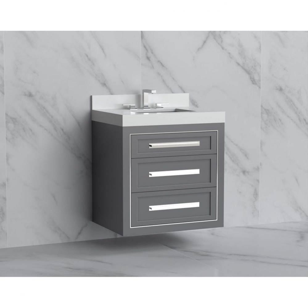 Madeli Renaissance 30'' Wall hung Vanity Cabinet in Studio Grey/HW: Handles Satin Brass(