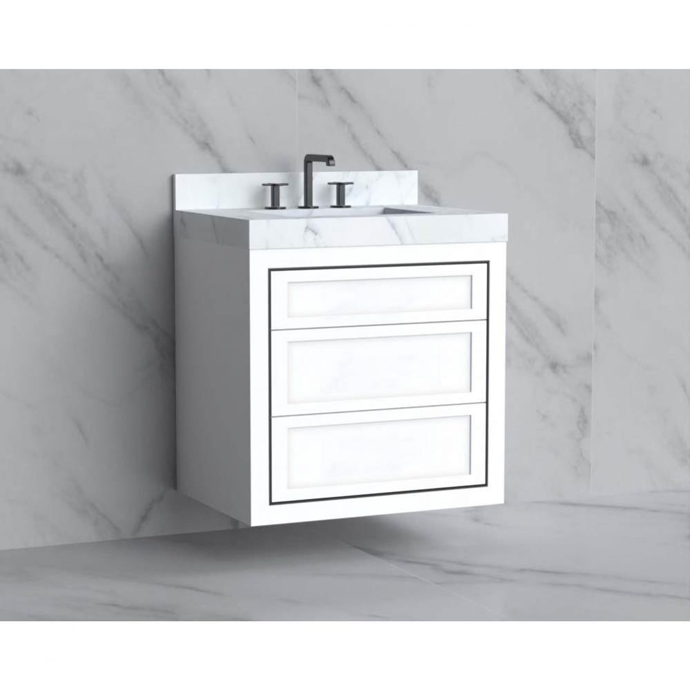 Madeli Renaissance 30'' Wall hung Vanity Cabinet in White - No Handles - Inlay in Matte