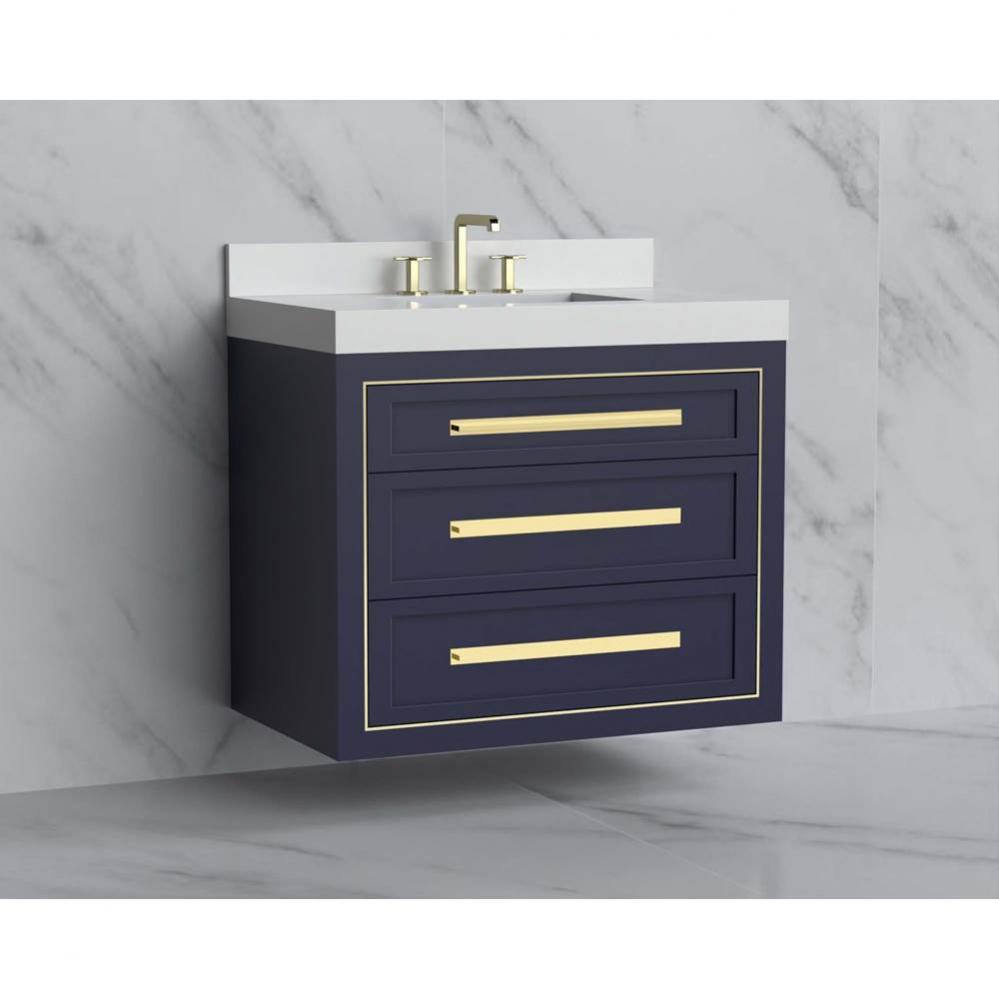 Madeli Renaissance 36'' Wall hung Vanity Cabinet in Sapphire/HW: Handles Polished Chrome