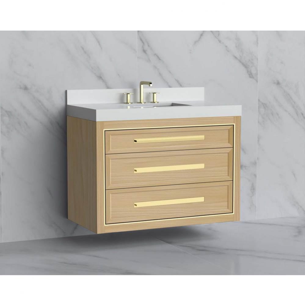 Madeli Renaissance 42'' Wall hung Vanity Cabinet in Natural Oak/HW: Handles Brushed Nick