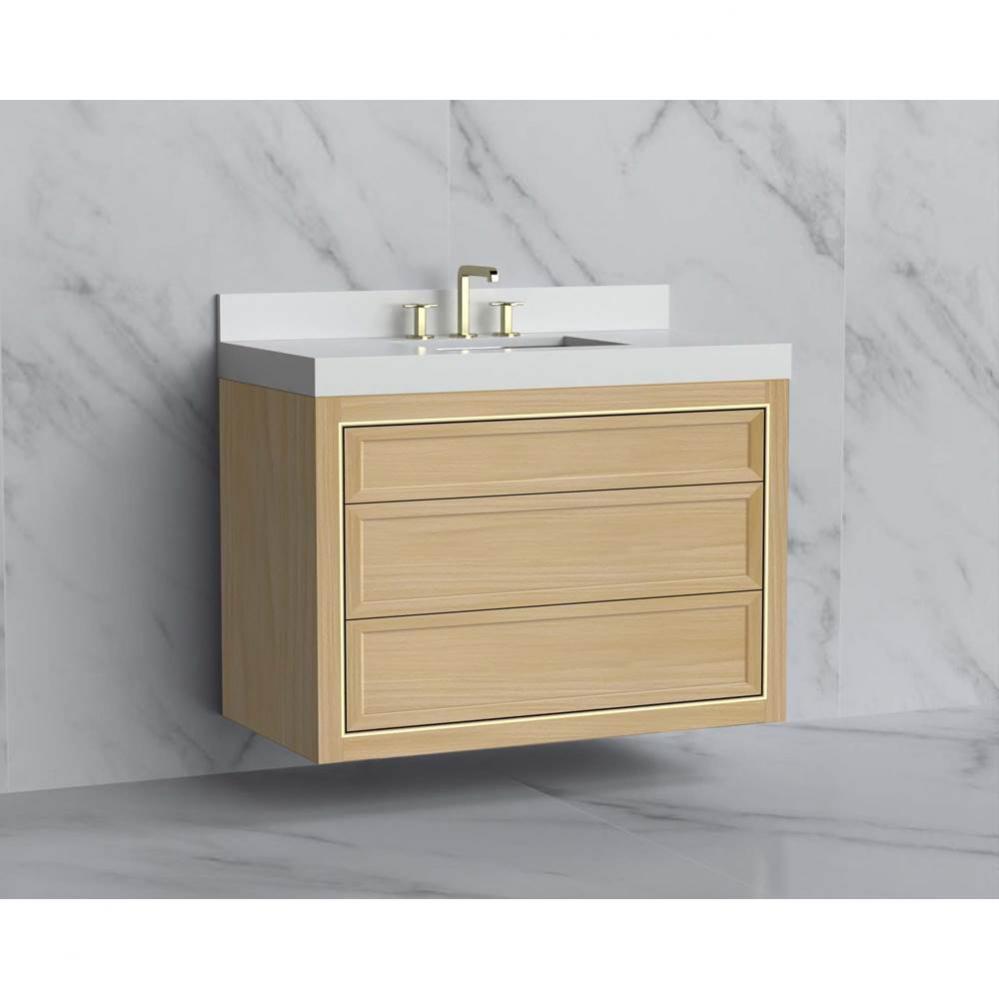 Madeli Renaissance 42'' Wall hung Vanity Cabinet in Natural Oak/HW: No Handles - Inlay P