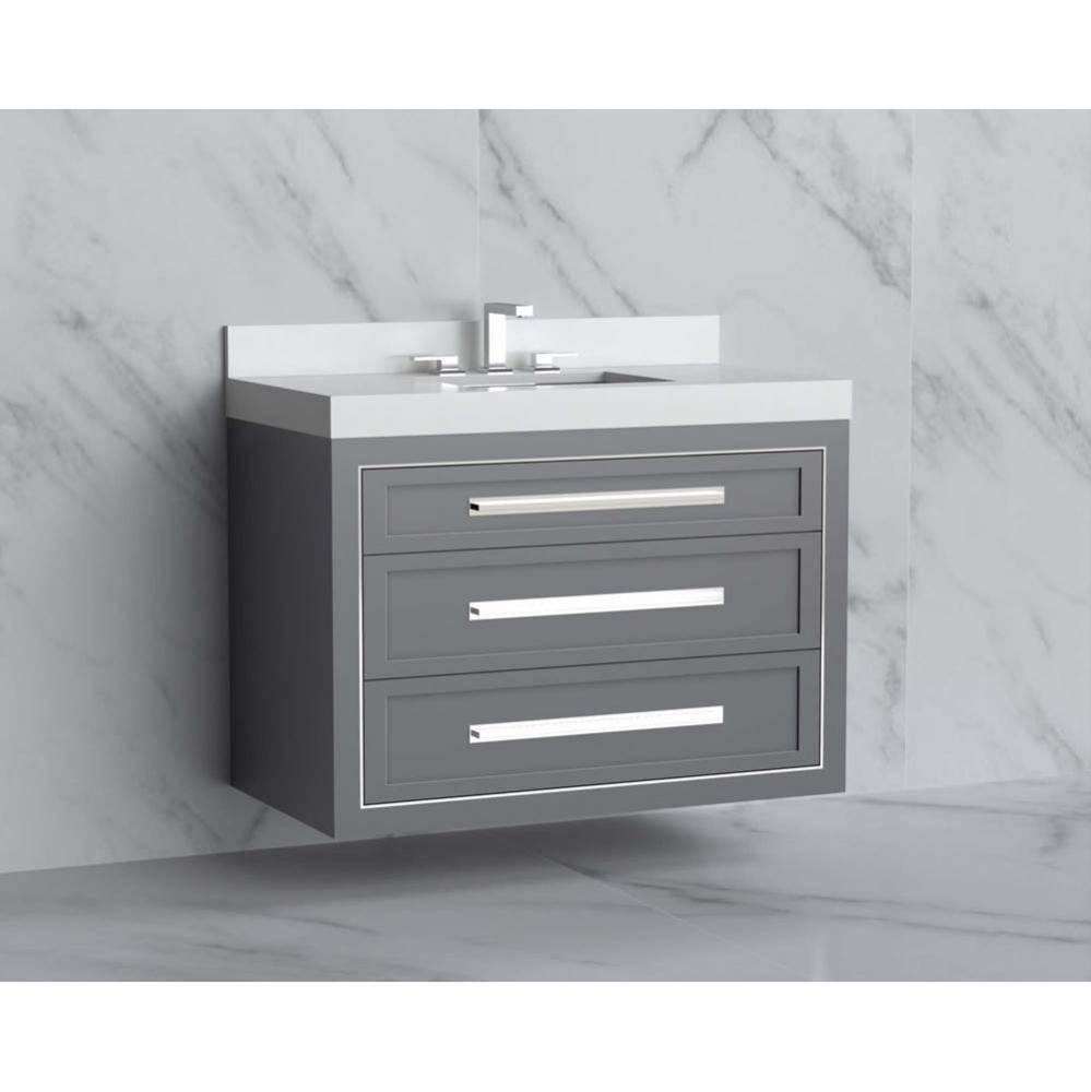 Madeli Renaissance 42'' Wall hung Vanity Cabinet in Studio Grey/HW: Handles Polished Nic
