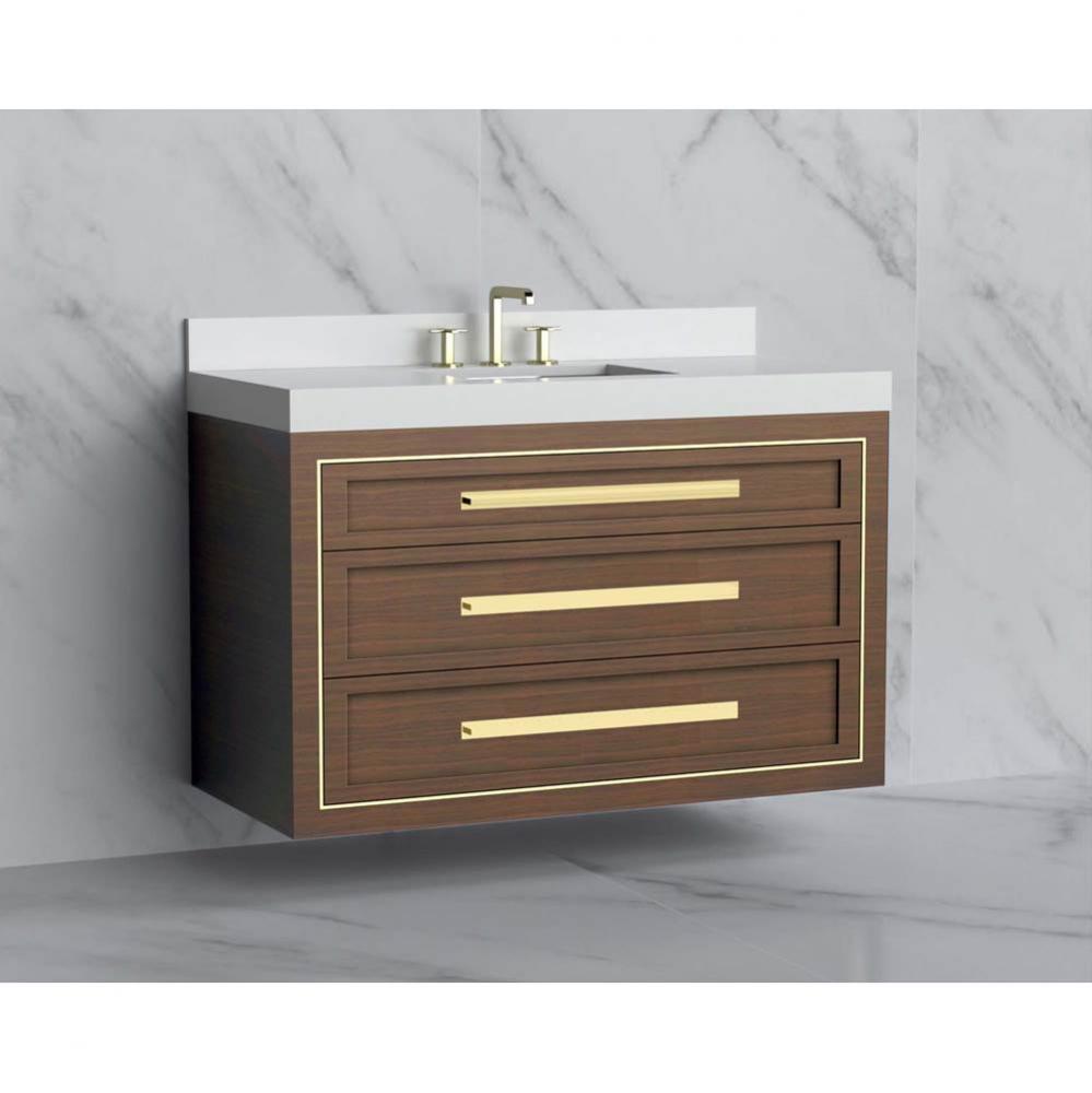 Madeli Renaissance 48C'' Wall hung Vanity Cabinet in Brandy/HW: Handles Polished Chrome(