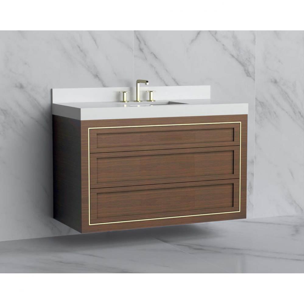Madeli Renaissance 48C'' Wall hung Vanity Cabinet in Brandy - No Handles - Inlay in Sati