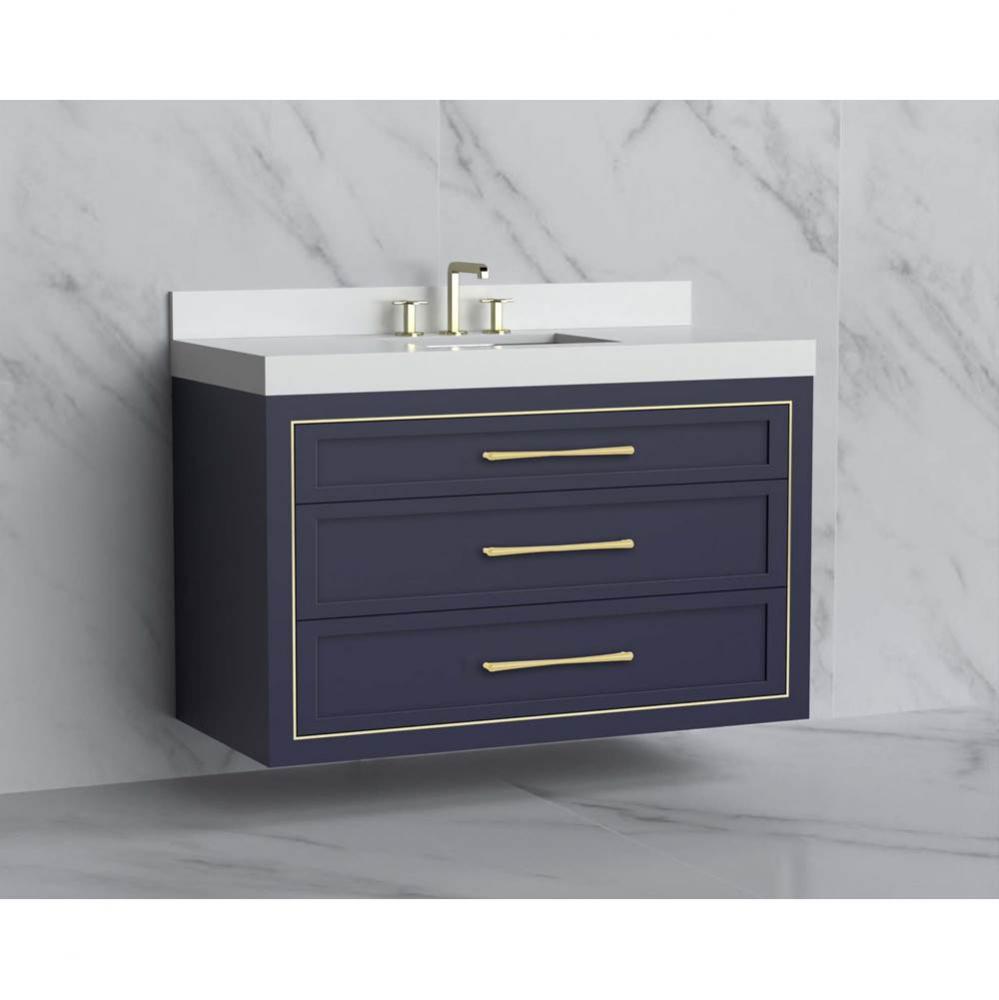 Madeli Renaissance 48C'' Wall hung Vanity Cabinet in Sapphire/HW: Handles Polished Chrom