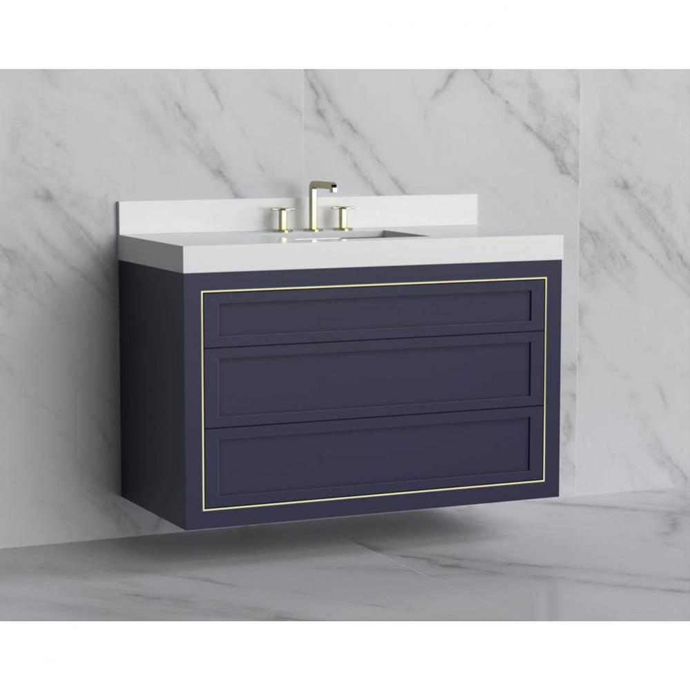 Madeli Renaissance 48C'' Wall hung Vanity Cabinet in Sapphire - No Handles - Inlay in Po