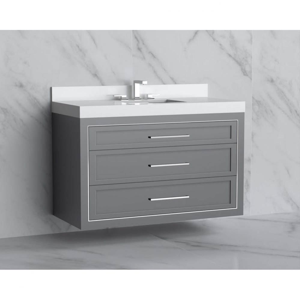 Madeli Renaissance 48C'' Wall hung Vanity Cabinet in Studio Grey/HW: Handles Polished Ch