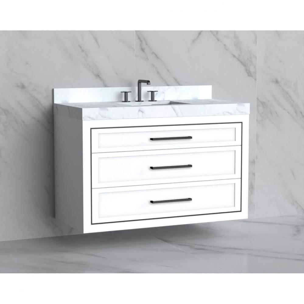 Madeli Renaissance 48C'' Wall hung Vanity Cabinet in White/HW: Handles Polished Chrome(P