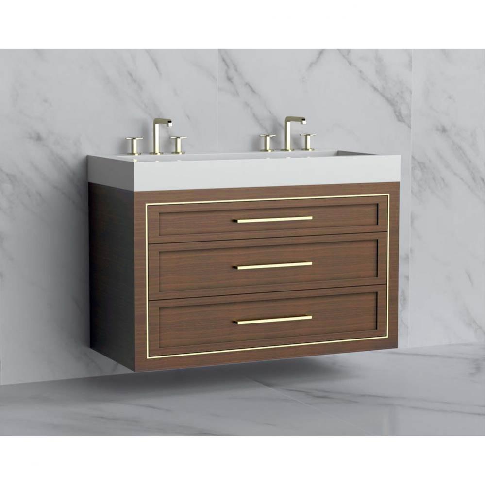 Madeli Renaissance 48D'' Wall hung Vanity Cabinet in Brandy/HW: Handles Matte Black(MB)