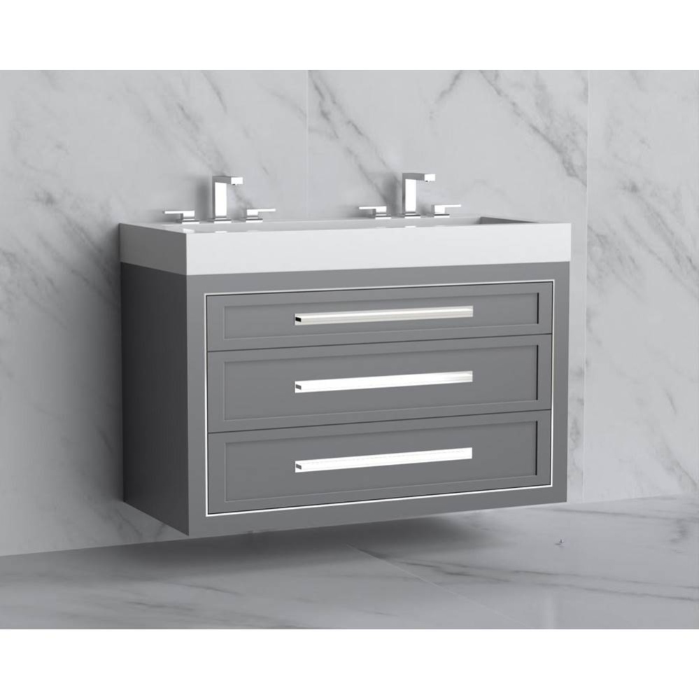 Renaissance 48D'' Wall hung Vanity Cabinet in Studio Grey/HW: Handles Polished Nickel(PN