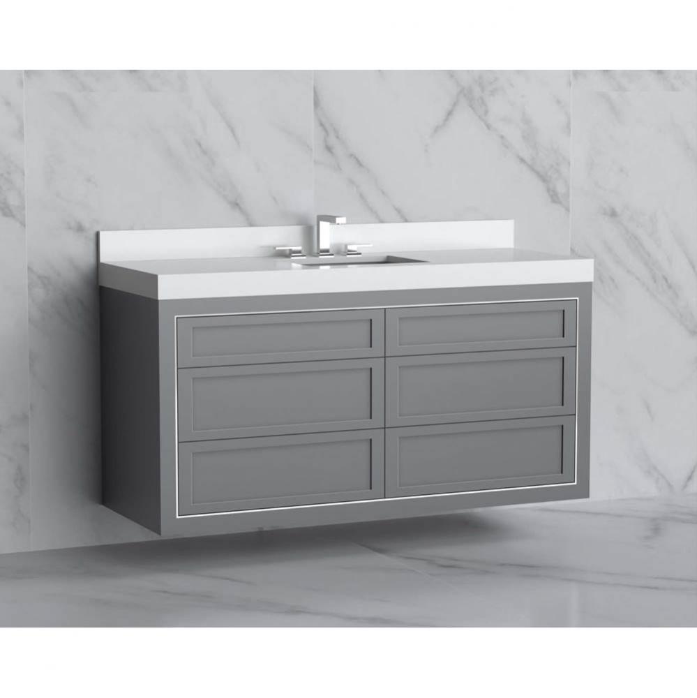 Madeli Renaissance 60C'' Wall hung Vanity Cabinet in Studio Grey - No Handles - Inlay in
