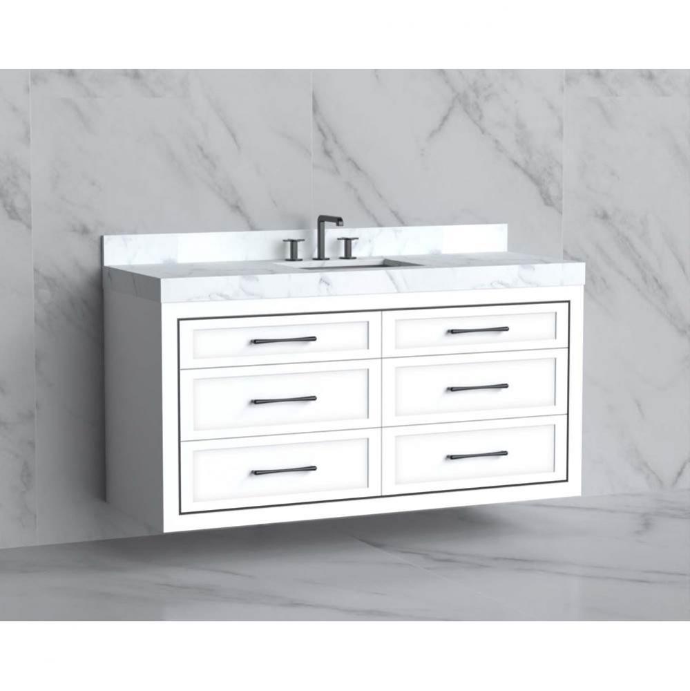 Madeli Renaissance 60C'' Wall hung Vanity Cabinet in White/HW: Handles Polished Chrome(P