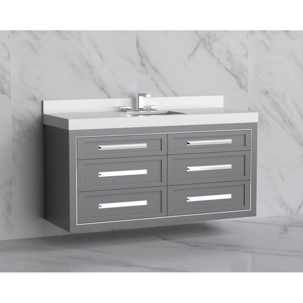Renaissance 60C'' Wall hung Vanity Cabinet in Studio Grey/HW: Handles Polished Chrome(PC