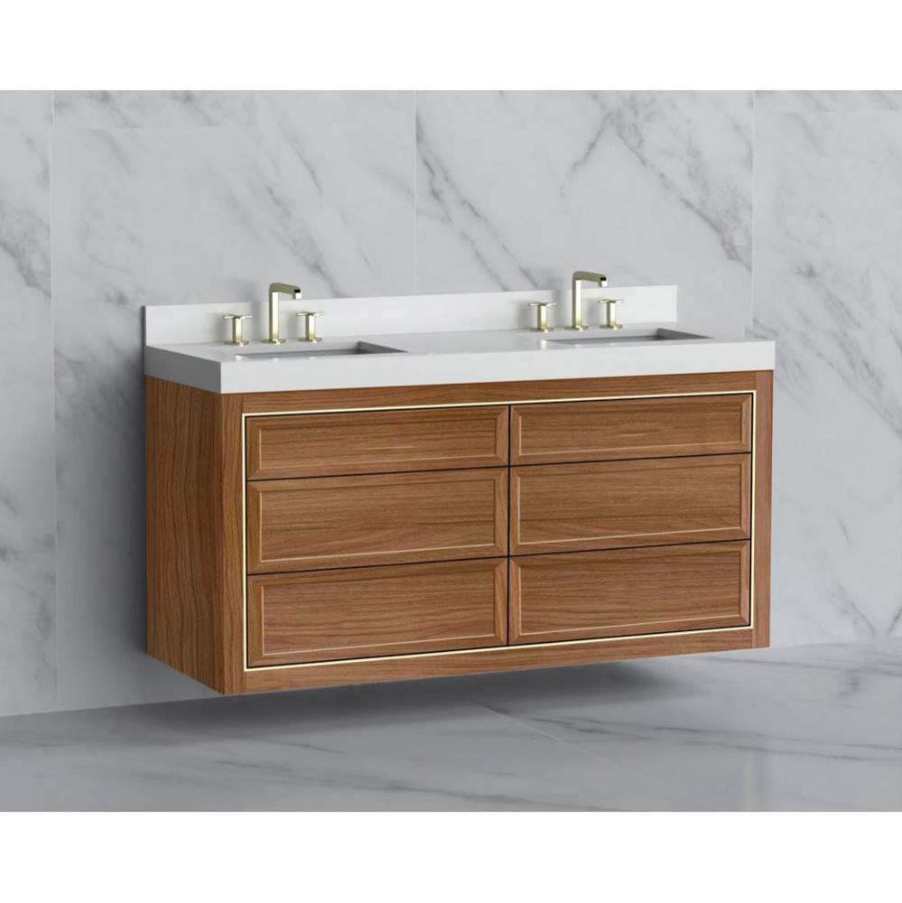 Madeli Renaissance 60D'' Wall hung Vanity Cabinet in Natural Walnut/HW: No Handles - Inl