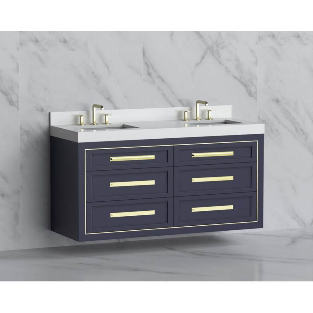 Madeli Renaissance 60D'' Wall hung Vanity Cabinet in Sapphire/HW: Handles Matte Black(MB