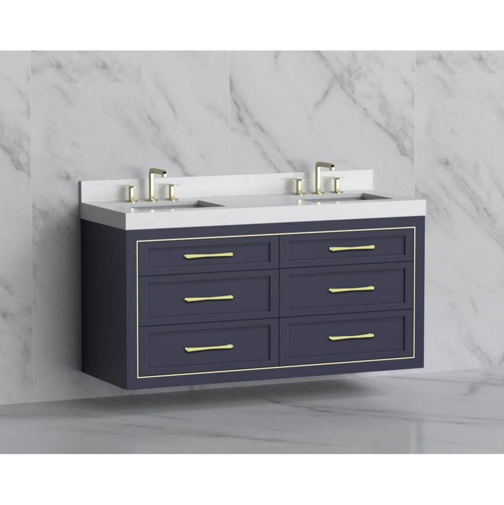 Madeli Renaissance 60D'' Wall hung Vanity Cabinet in Sapphire/HW: Handles Matte Black(MB