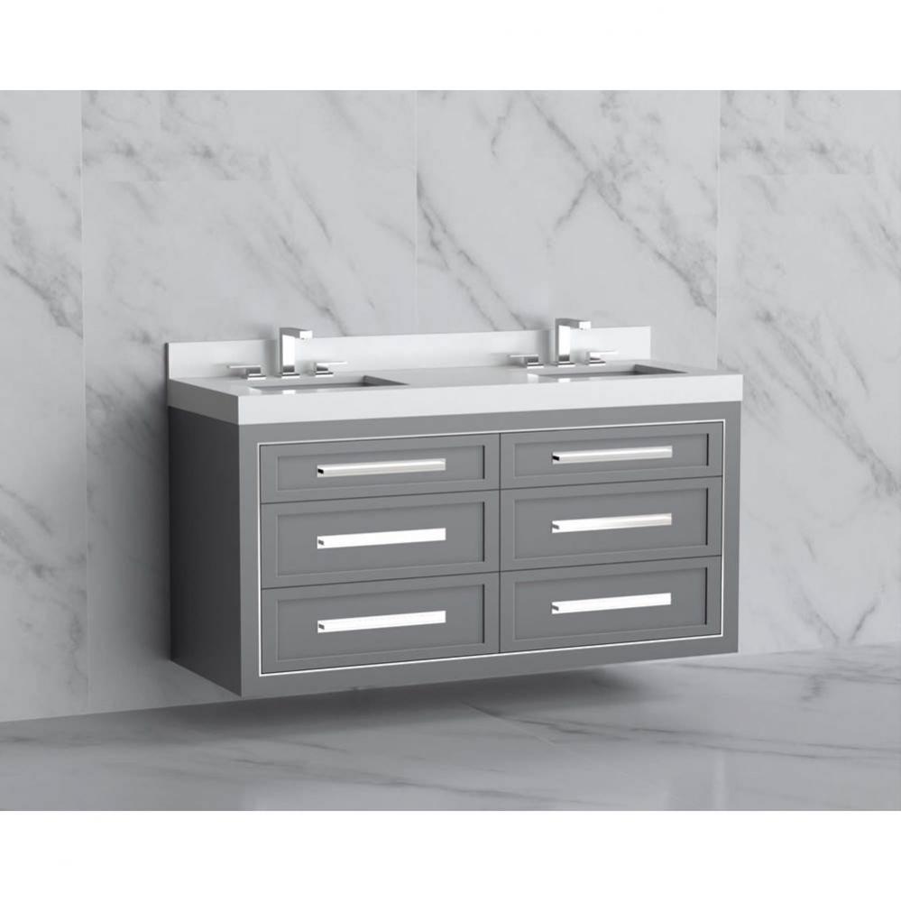Madeli Renaissance 60D'' Wall hung Vanity Cabinet in Studio Grey/HW: Handles Polished Ch