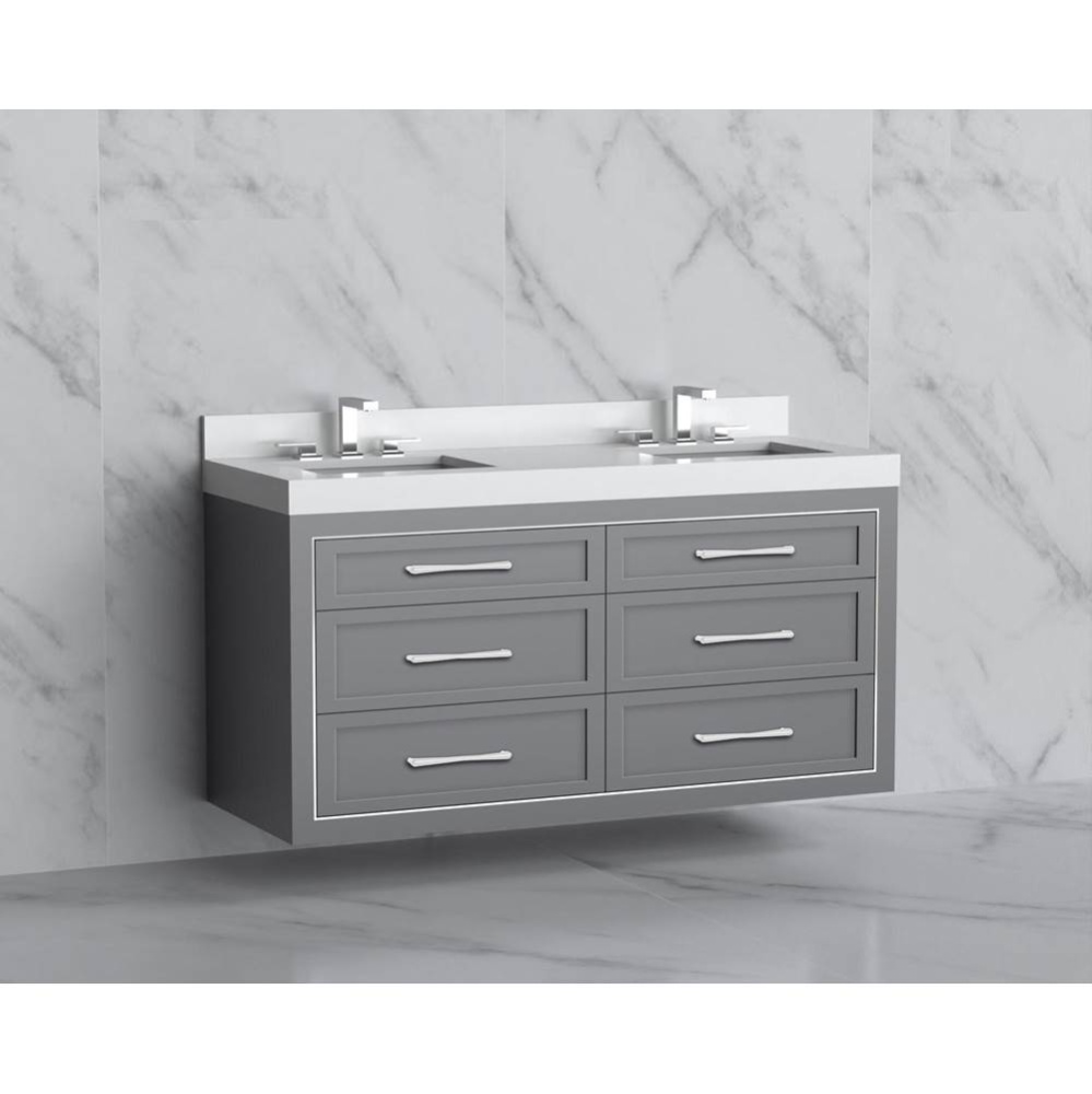 Renaissance 60D'' Wall hung Vanity Cabinet in  Studio Grey/HW: Handles Brushed Nickel(BN