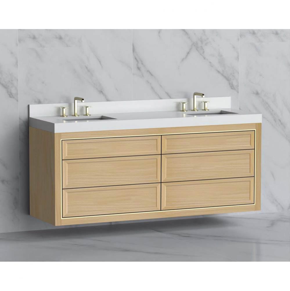 Madeli Renaissance 72'' Wall hung Vanity Cabinet in Natural Oak/HW: No Handles - Inlay M