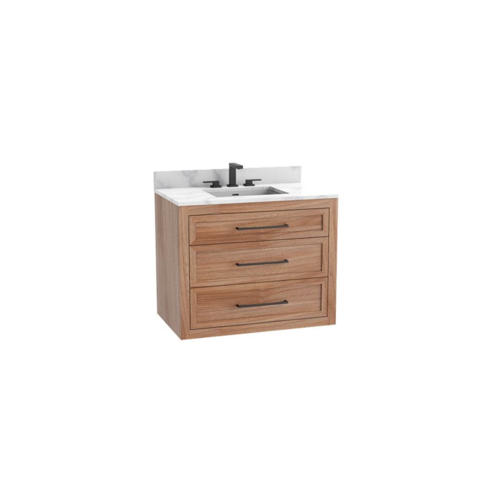 Renaissance SE 48C'' Wall hung Vanity Cabinet in Natural Walnut/HW: Handles Polished Chr