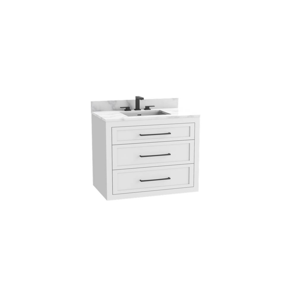 Renaissance SE 36'' Wall hung Vanity Cabinet in White - No Handles