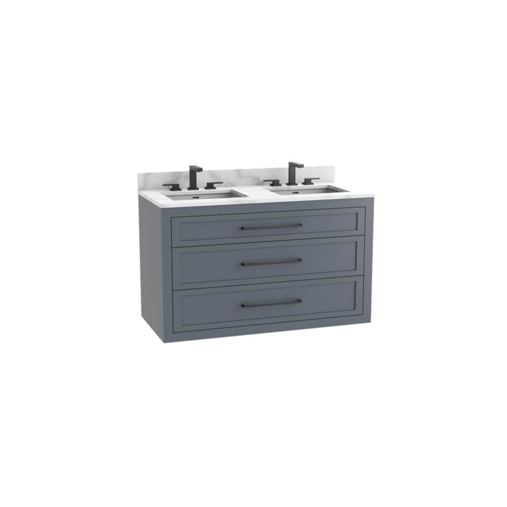Renaissance SE 48D'' Wall hung Vanity Cabinet in Studio Grey - No Handles