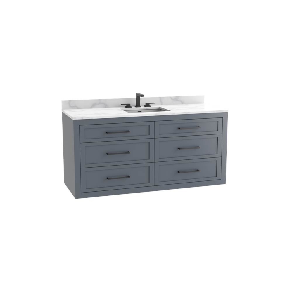 Renaissance SE 60C'' Wall hung Vanity Cabinet in Studio Grey/HW: Handles Polished Chrome