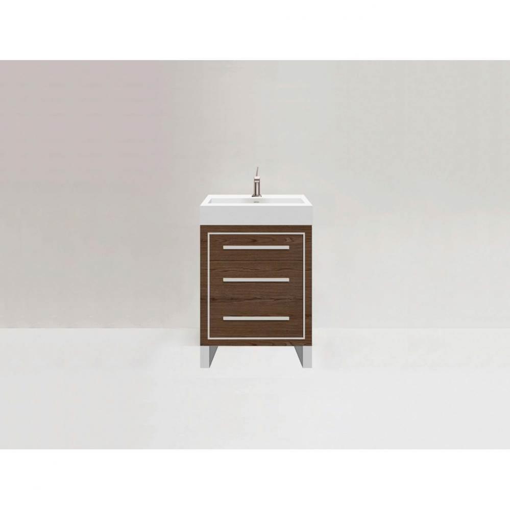 Estate 24'' Free Standing Vanity Cabinet in Brandy/HW: Polished Chrome(PC)
