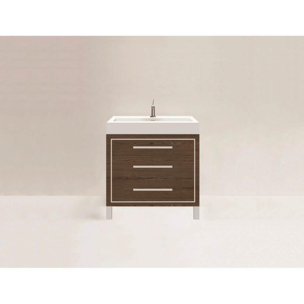 Estate 36'' Free Standing Vanity Cabinet in Brandy/HW: Polished Chrome(PC)
