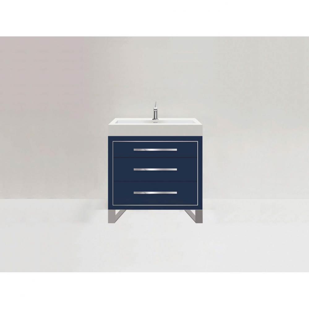 Estate 36'' Free Standing Vanity Cabinet in Sapphire/HW: Polished Chrome(PC)