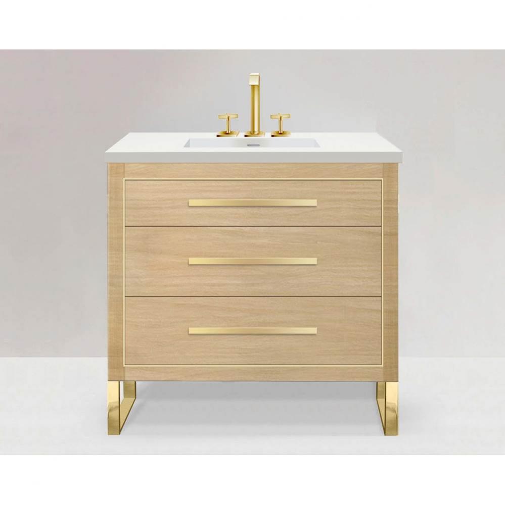 Estate 42'' Free Standing Vanity Cabinet in Natural Oak/HW: Polished Chrome(PC)