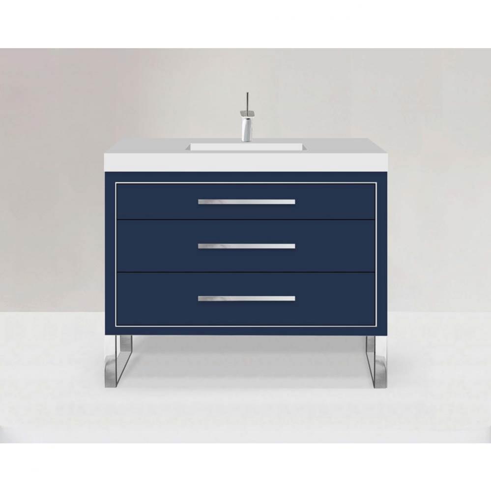 Estate 42'' Free Standing Vanity Cabinet in Sapphire/HW: Polished Chrome(PC)