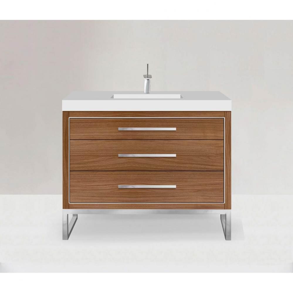Estate 48C'' Free Standing Vanity Cabinet in Natural Walnut/HW: Polished Chrome(PC)
