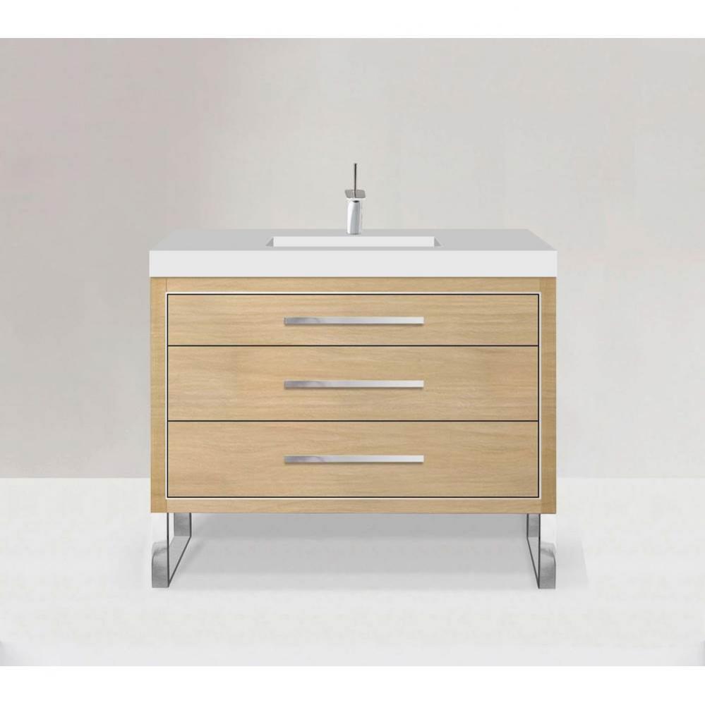 Estate 48C'' Free Standing Vanity Cabinet in Natural Oak/HW: Polished Chrome(PC)